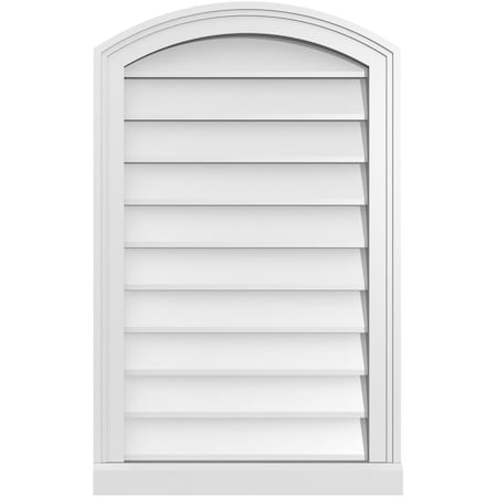 Ekena Millwork Arch Top Surface Mount PVC Gable Vent: Functional, w/ 2"W x 2"P Brickmould Sill Frame, 20"W x 32"H GVPAR20X3203SF